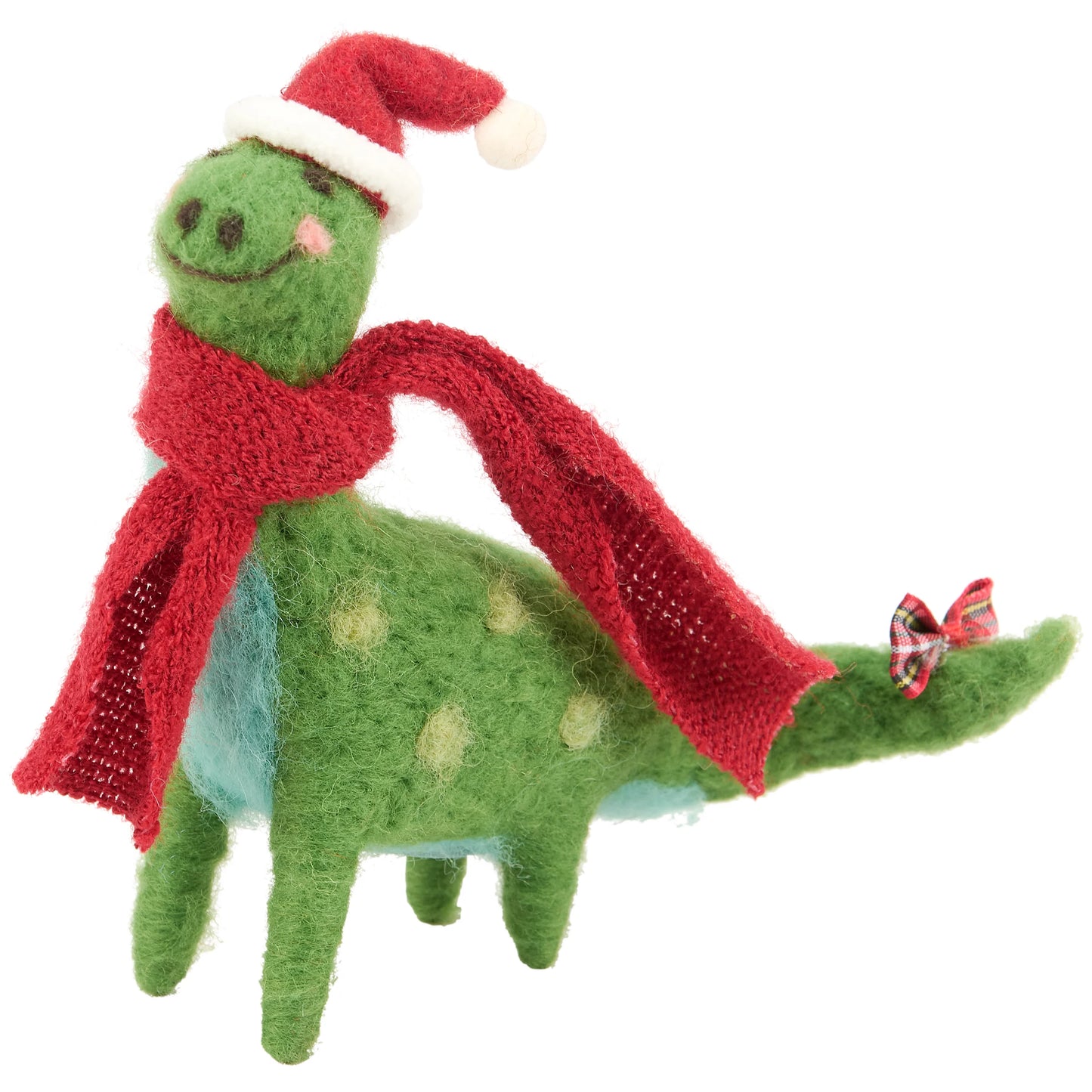 Felt Santa Brontosaurus Dinosaur Sitter Ornament