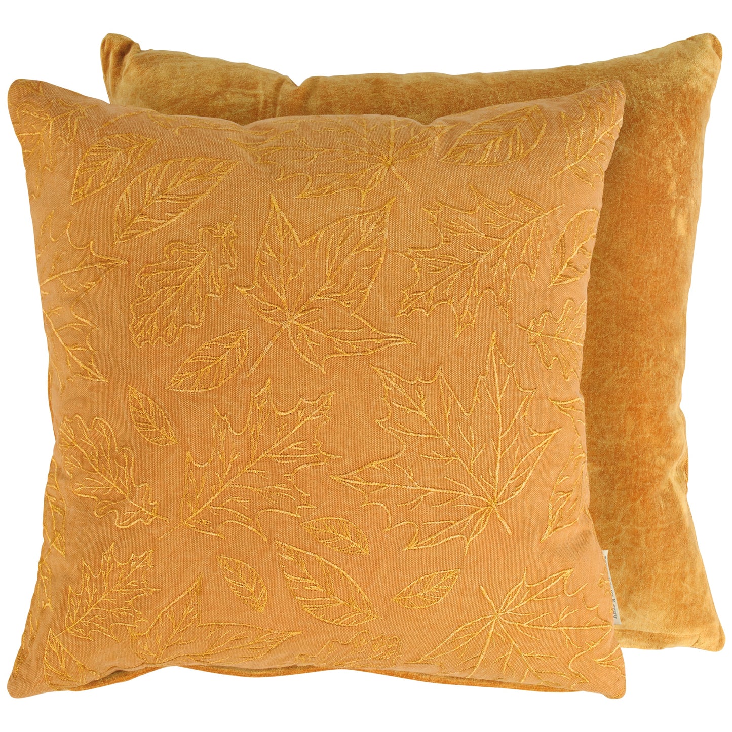Gold Leaf Embroidered Throw Pillow