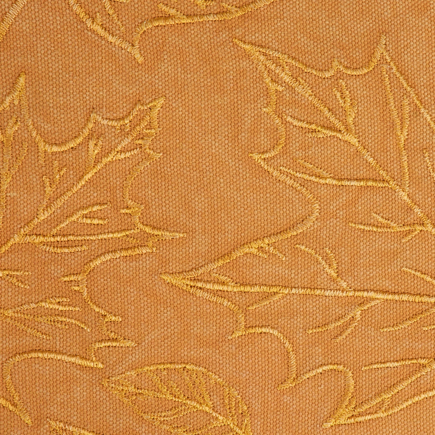 Gold Leaf Embroidered Throw Pillow