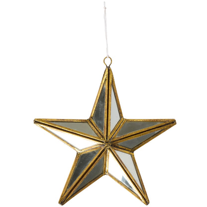 Glass Mirrored Star Ornament
