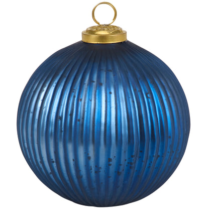 Glass Blue Kugel Ornament - 2 Sizes