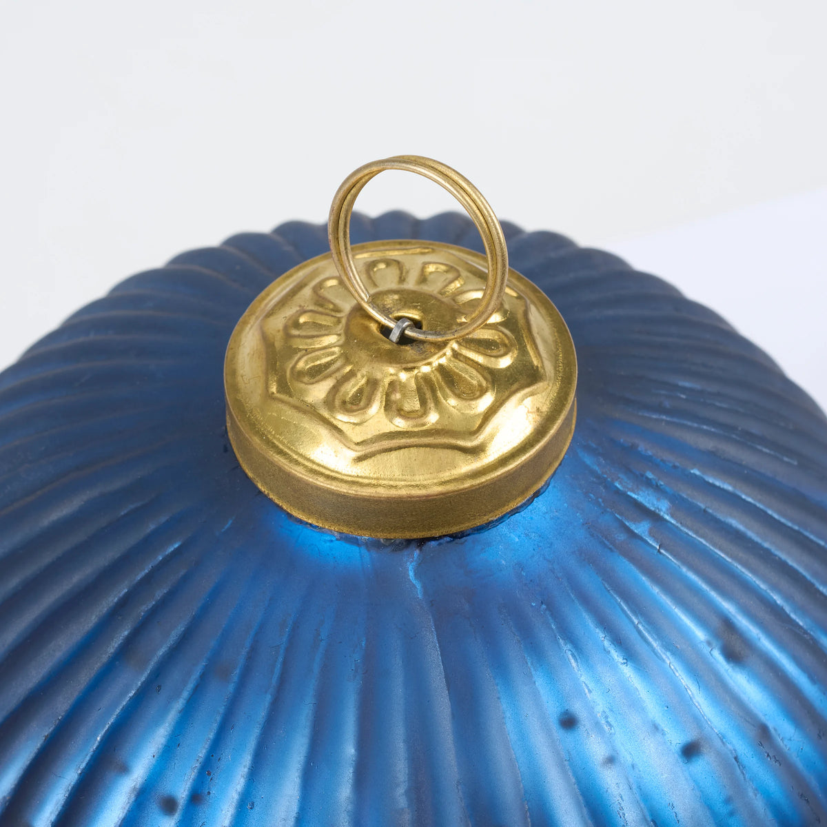 Glass Blue Kugel Ornament - 2 Sizes