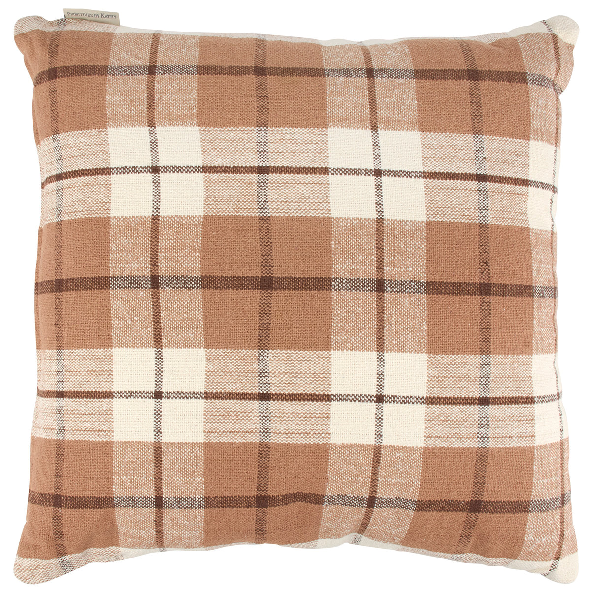 Brown Plaid Throw Pillow