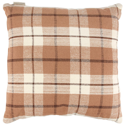Brown Plaid Throw Pillow