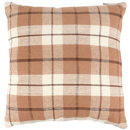 Brown Plaid Throw Pillow