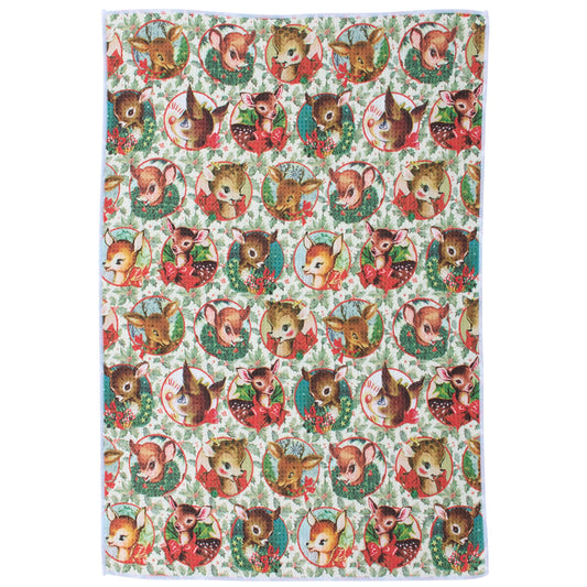 Retro Reindeer Kitchen Towel