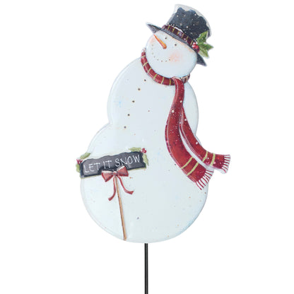Let It Snow Snowman Garden Pick