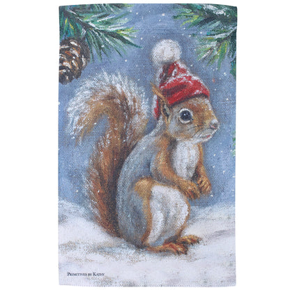 Winter Squirrel Garden Flag
