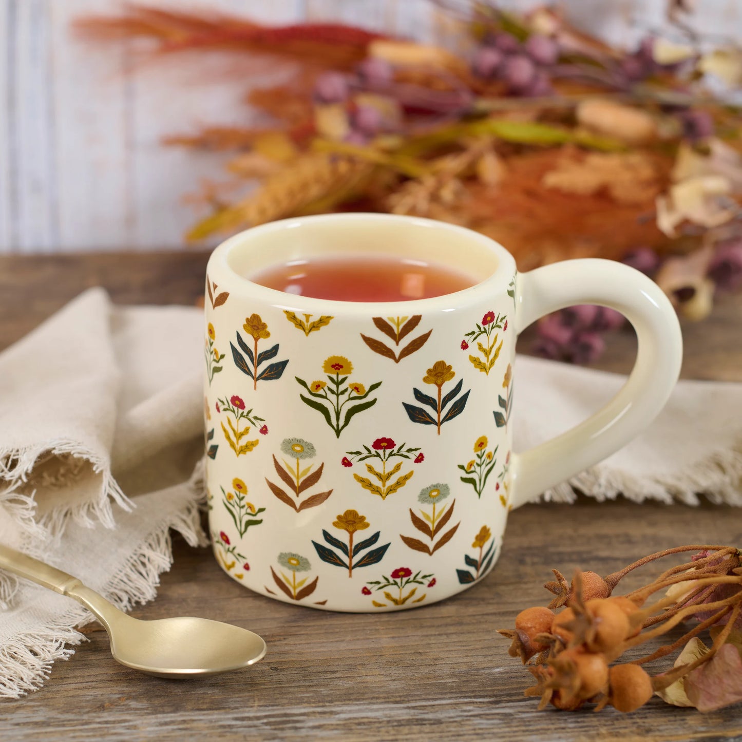 Fall Folk Art Floral Mug - 20 oz