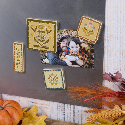 Folk Floral Magnet Set
