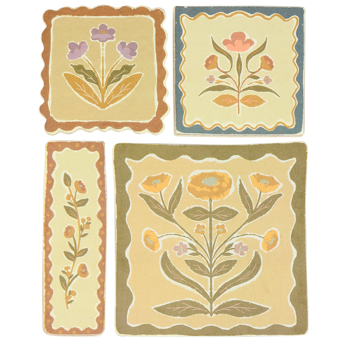 Folk Floral Magnet Set