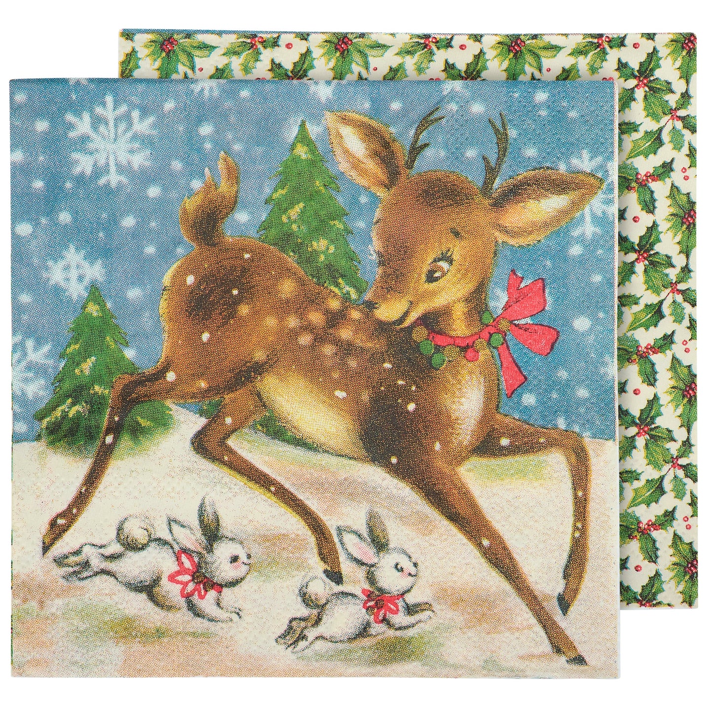 Retro Deer Cocktail Napkin
