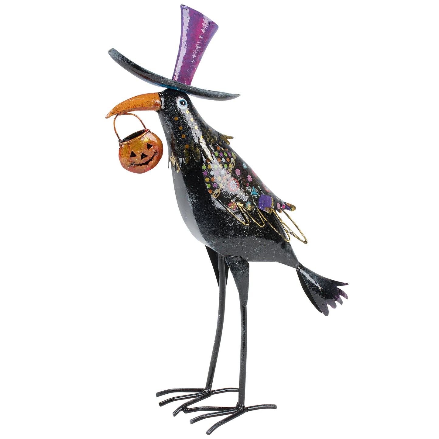 Trick or Treat Metal Raven Statuary