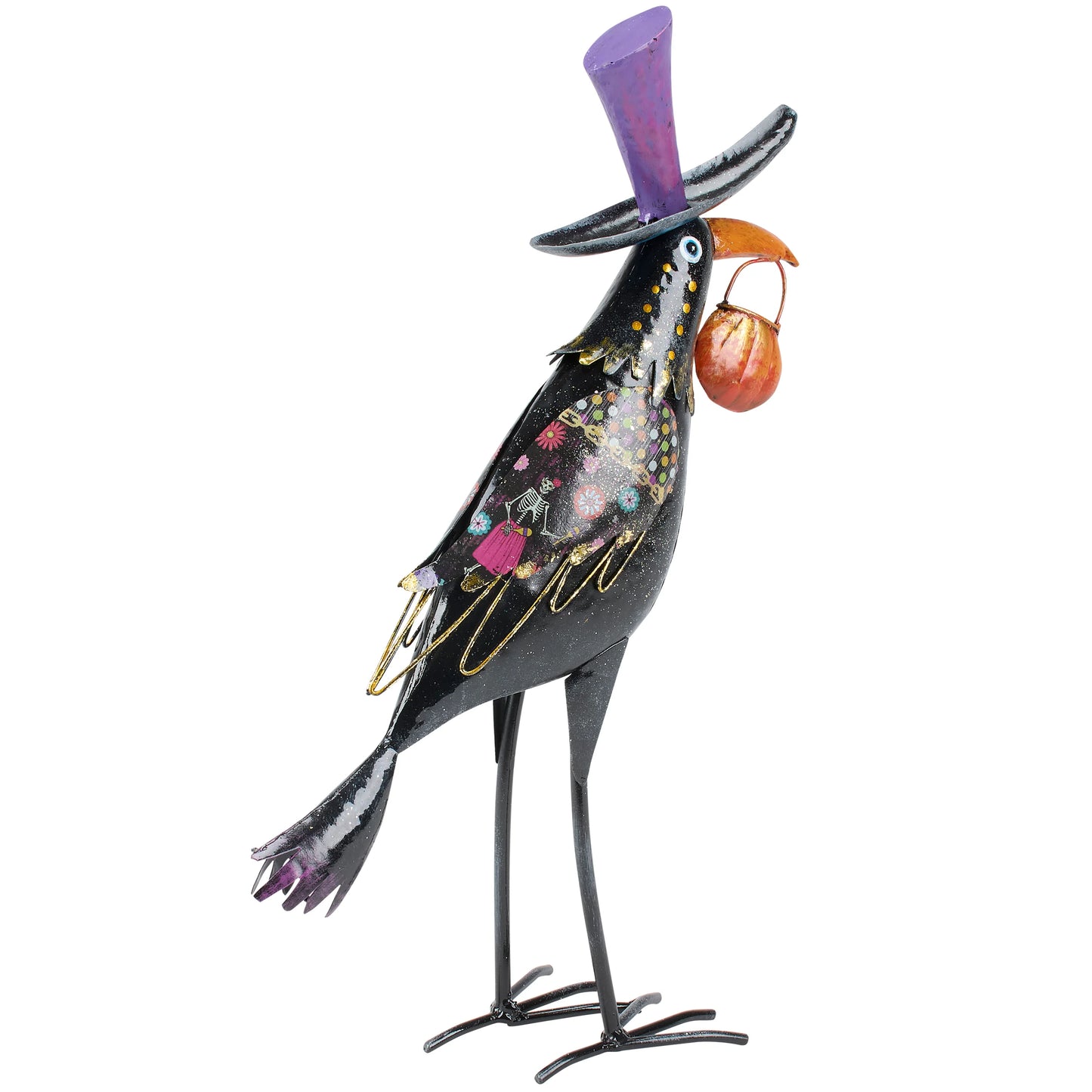 Trick or Treat Metal Raven Statuary