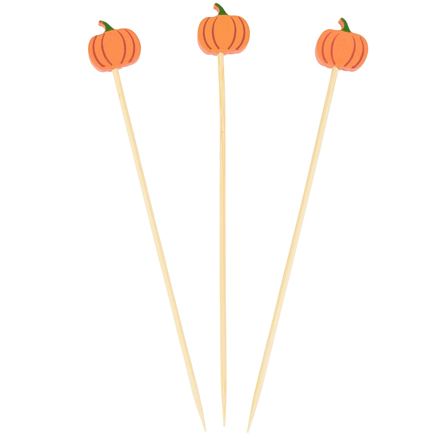 Pumpkin Wooden Skewer Party Picks - Pack of 20