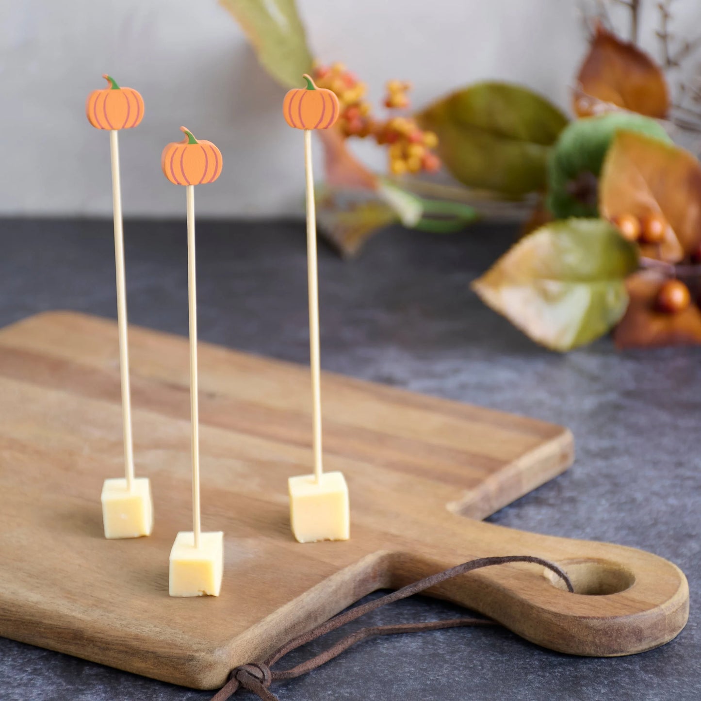 Pumpkin Wooden Skewer Party Picks - Pack of 20