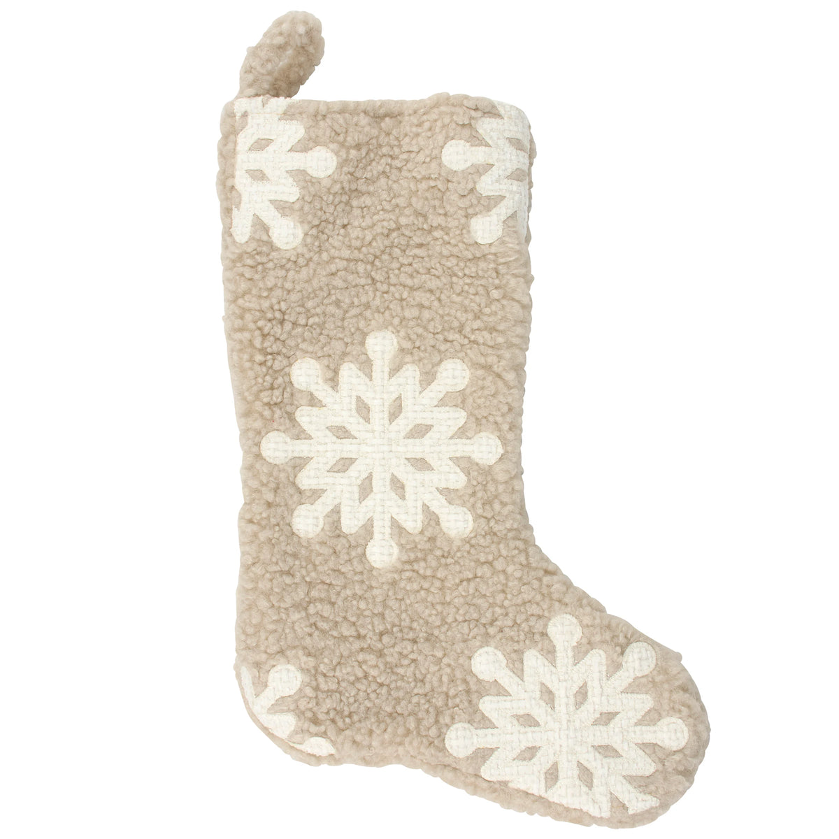 Faux Sherpa Snowflake Christmas Stocking