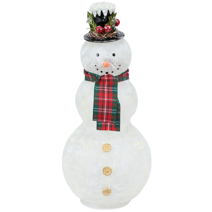 Glass Lighted Holiday Snowman Statuary