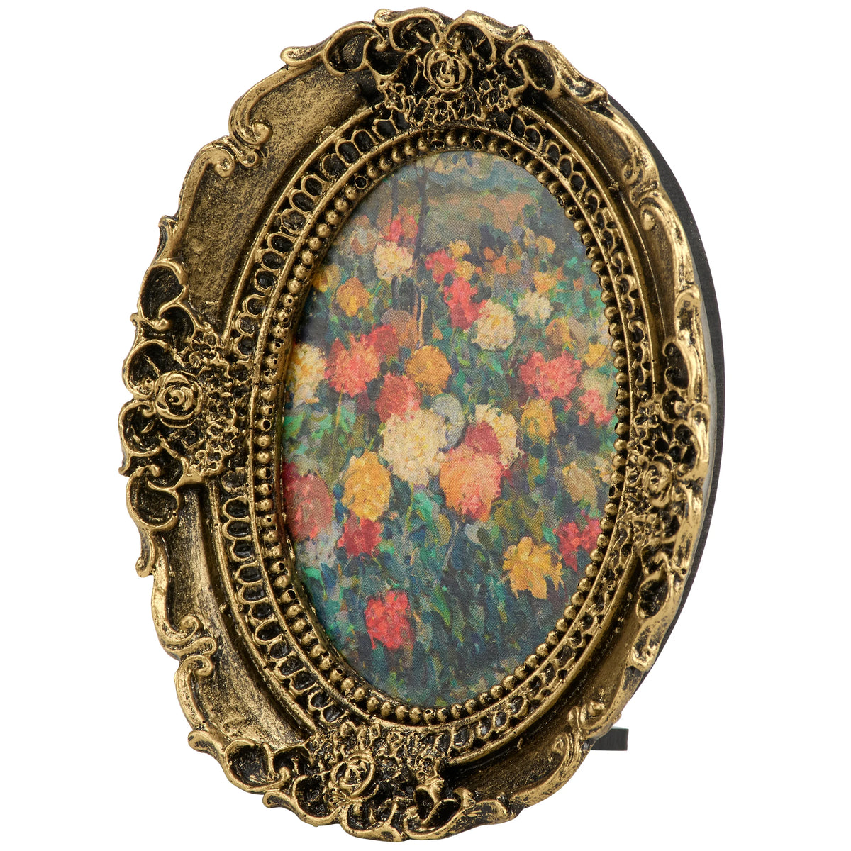 Victorian Flower Garden Framed Art with Easel and Magnet