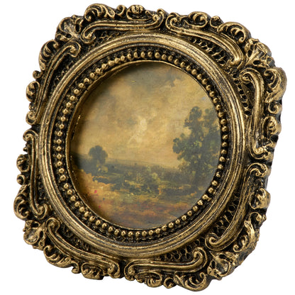 Vintage Landscape Mini Framed Art with Easel and Magnet