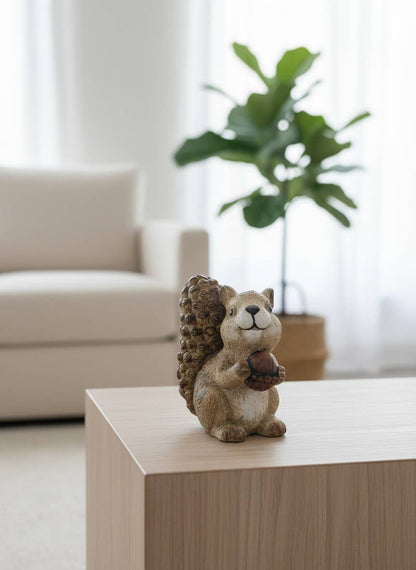 Simon Squirrel Gathering Acorns Ceramic Statuary