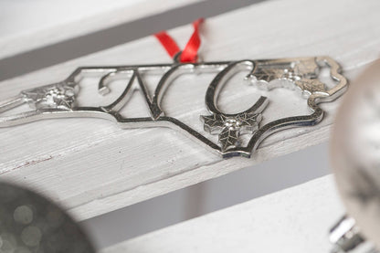 North Carolina Pewter Ornament - NC & Holly