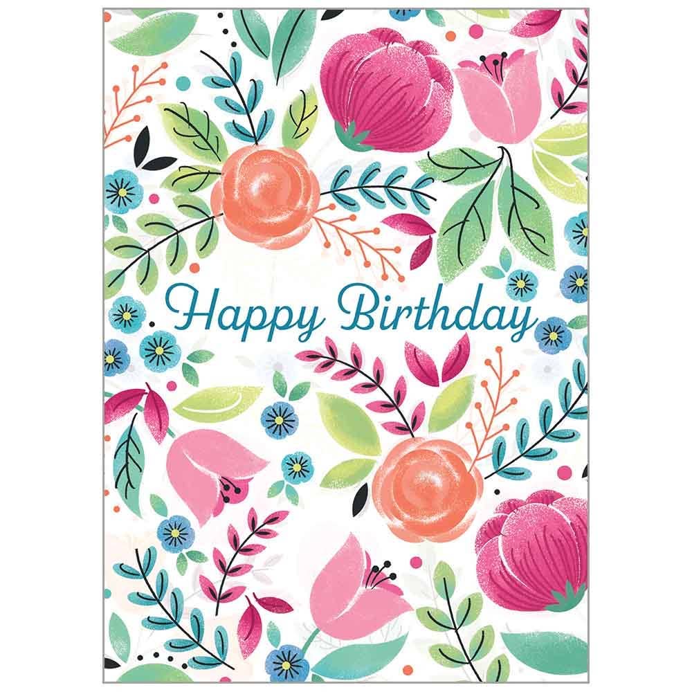 Flower Toss - Happy Birthday Greeting Card