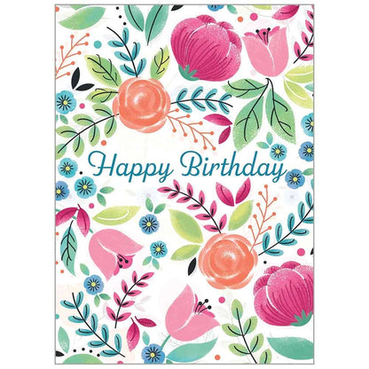 Flower Toss - Happy Birthday Greeting Card