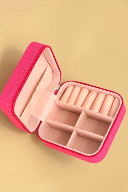 Solid Color Travel Jewelry Organizer Case