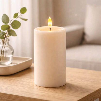 Melted Realistic Flame LED Flameless Candle - Cream, Green or Red