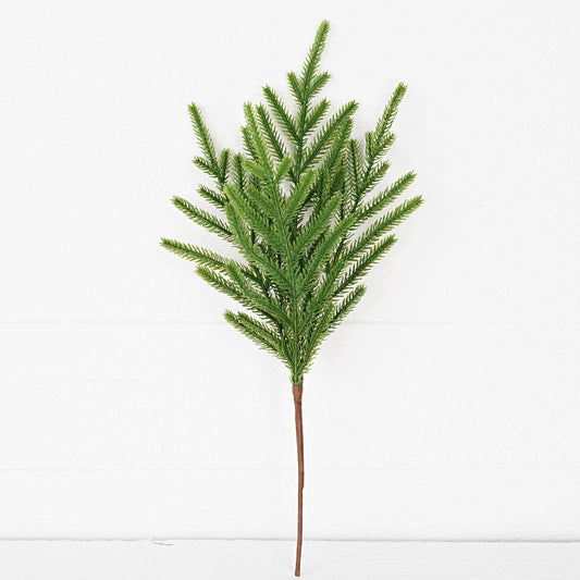 Soft Touch Evergreen Norfolk Pine Christmas Floral Stem - 18"