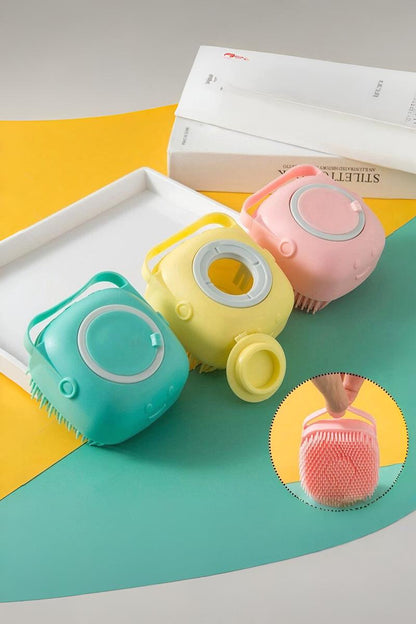 Pet Scrubber Bath Brush Shampoo Dispenser