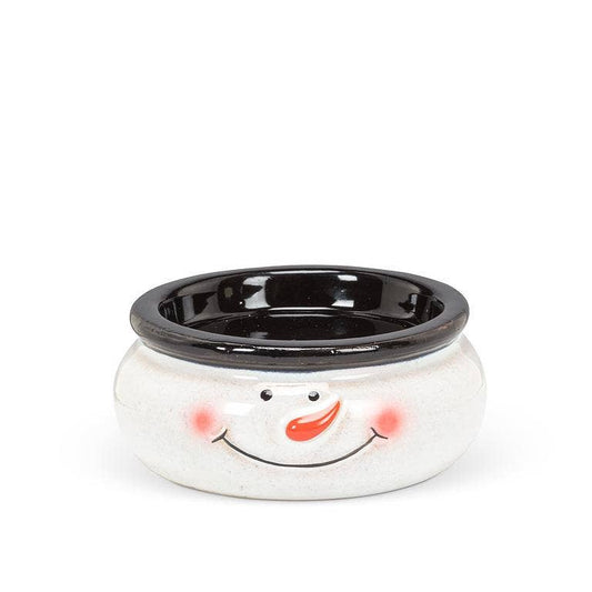 Snowman Face Pillar Candle Holder Pedestal