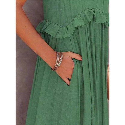 Ruffle Hem Maxi Dress - 2 Colors