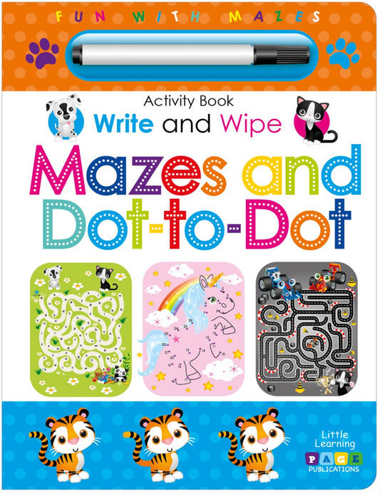 Write and Wipe Mazes and Dot To Dot Activity Book