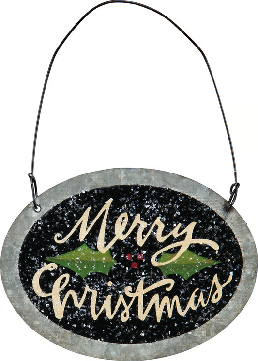 Shimmering Merry Christmas Ornament - Metal