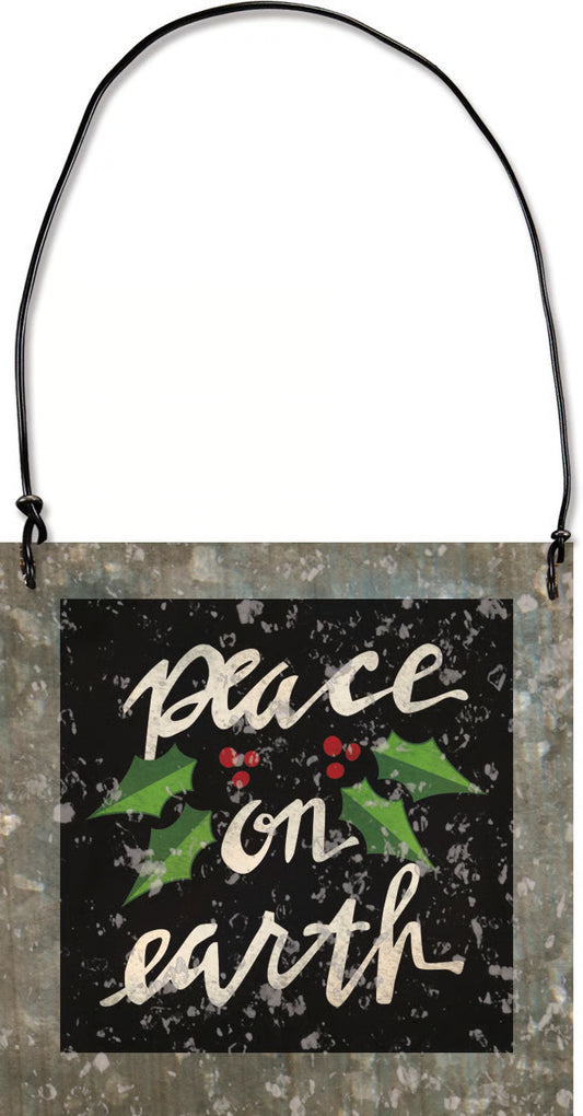 Peace on Earth Metal Christmas Ornament