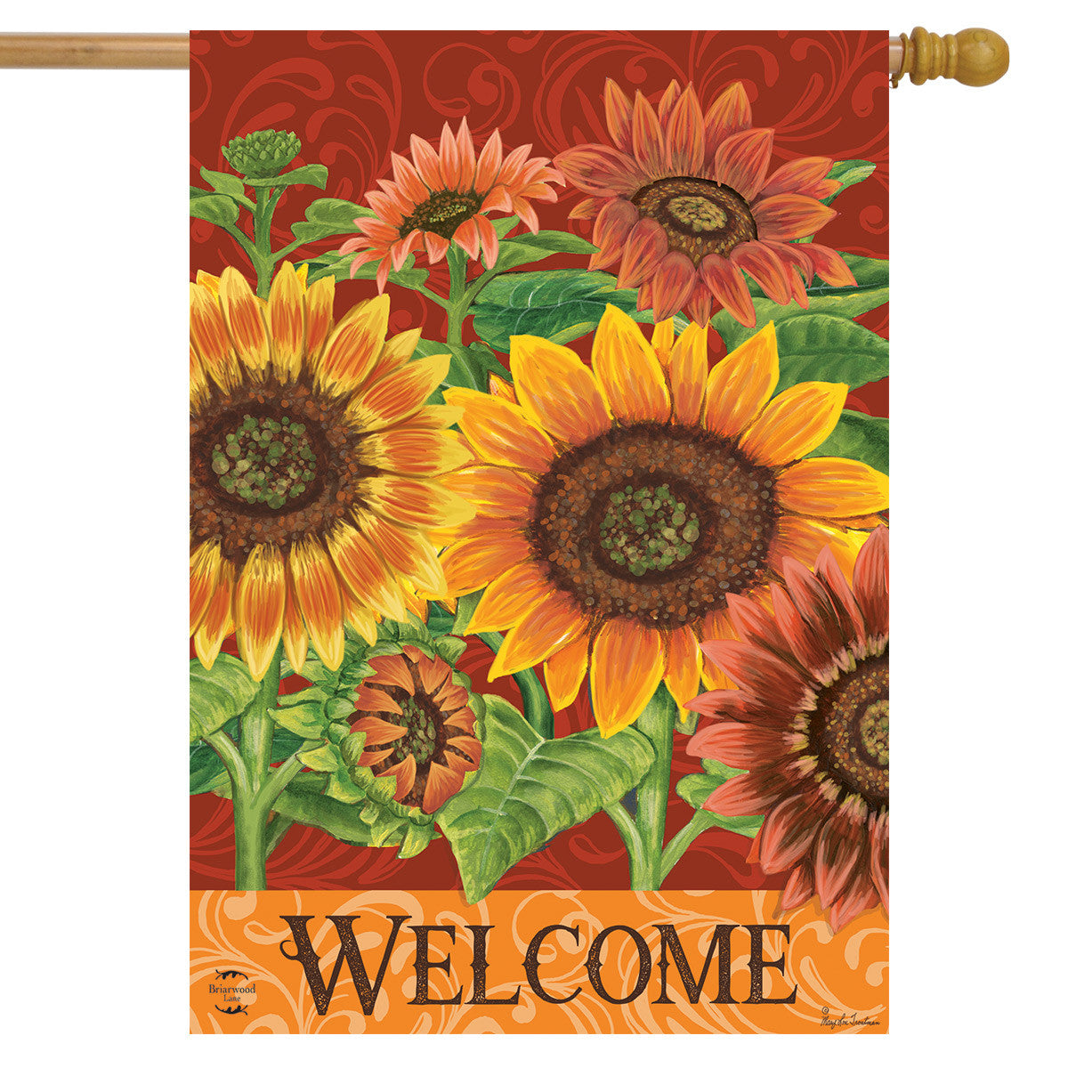 Colorful Fall Sunflowers House Flag