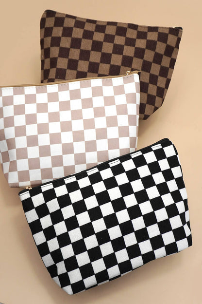 Travel Checker Gingham Travel Pouch Bag