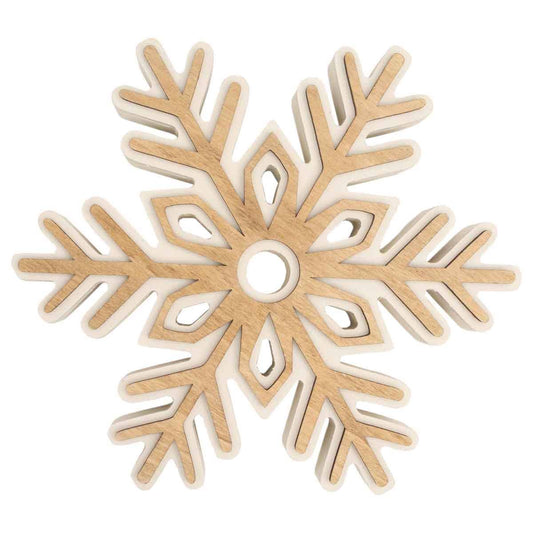 Neutral Wooden Snowflake - 2 Designs