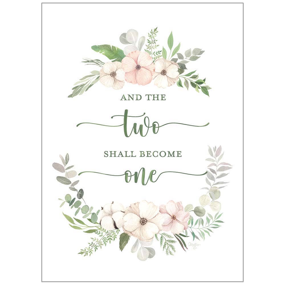 The Two Shall Become One - Wedding Shower Greeting Card