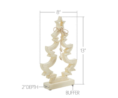 Everwhim Distressed Cream Wooden Christmas Tree - 2 Sizes