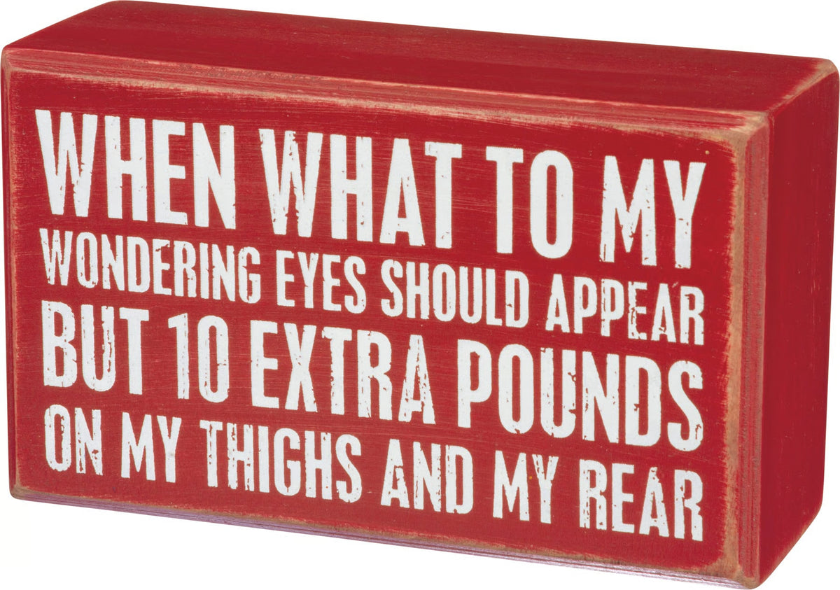 10 Extra Pounds Funny Christmas Decorative Box Sign