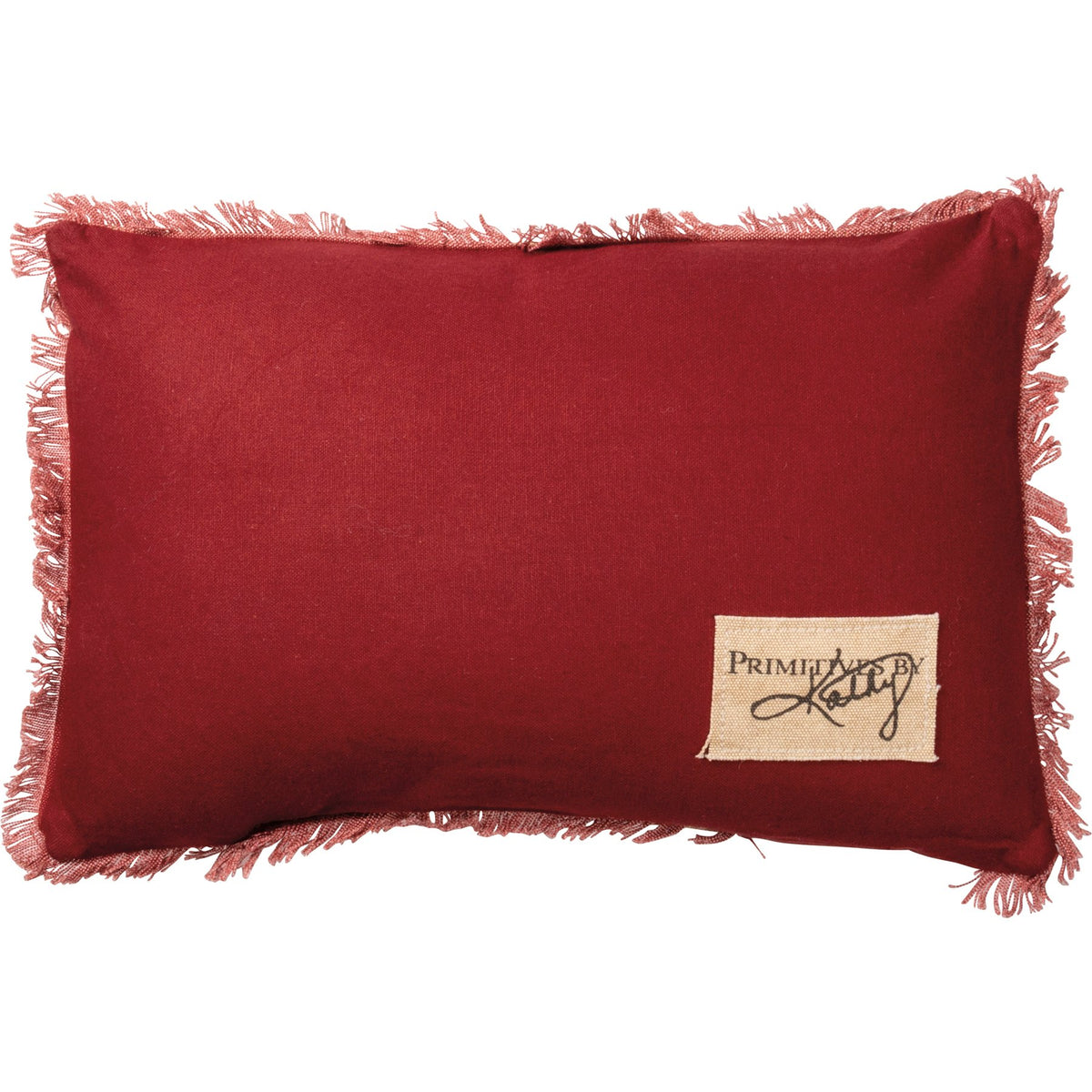 Red Joy Fringe Trim Throw Pillow