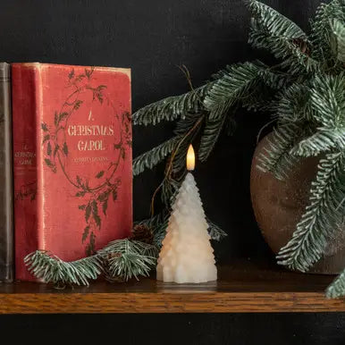 Cream Flameless LED Fir Christmas Tree Candle - 3 Sizes