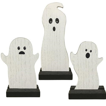 The Boo Crew Wooden Ghosts Tabletop Decor - 3 Sizes
