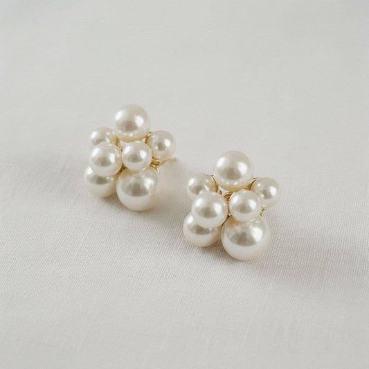 Chic Multi Pearl Cluster Stud Earrings