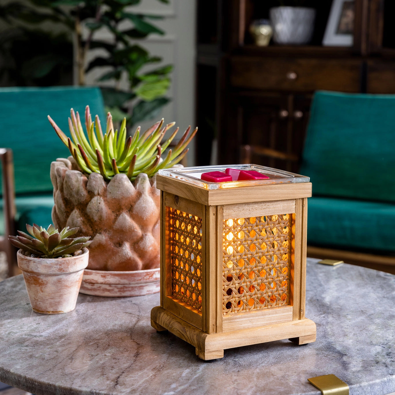 Wood & Cane Wax Warmer