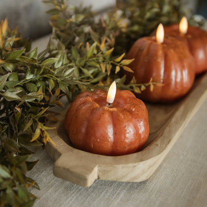 Orange Flameless Pumpkin Shaped Candle - 5 Size Options