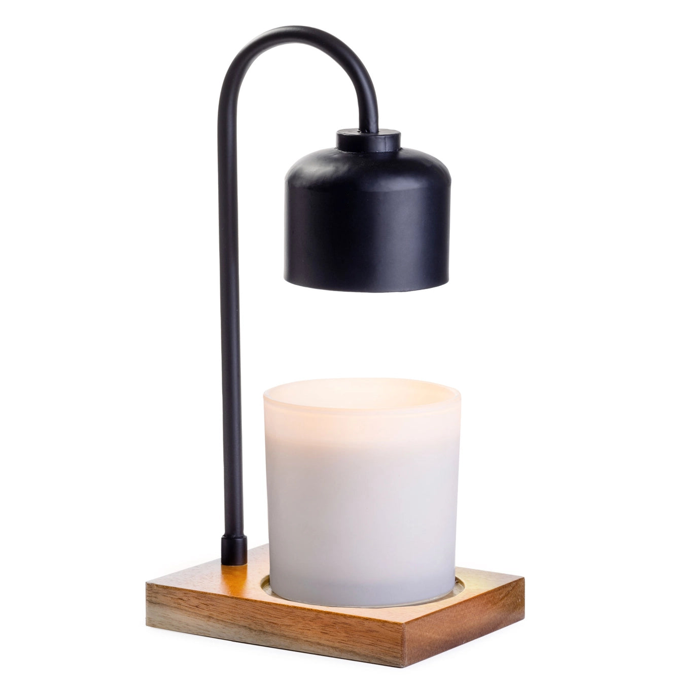 Arched Candle Warmer Lamp - Black and Wood